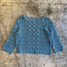 画像1: SUMMER CROCHET COLOR DESIGN L/S TOPS / Ladies M (1)