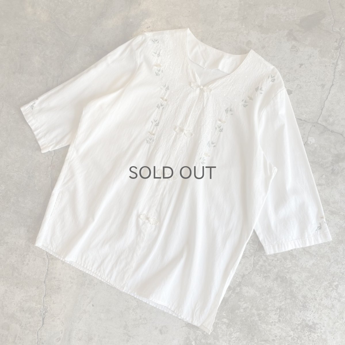 画像4: FLORAL EMBROIDERY CHINA L/S SHIRT / Ladies L (4)