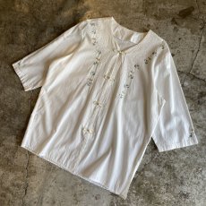 画像4: FLORAL EMBROIDERY CHINA L/S SHIRT / Ladies L (4)