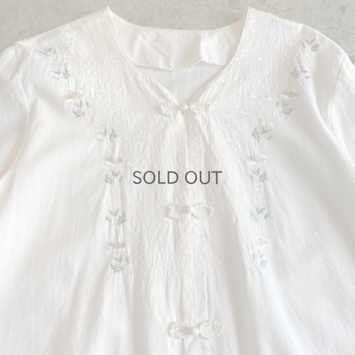 画像5: FLORAL EMBROIDERY CHINA L/S SHIRT / Ladies L (5)