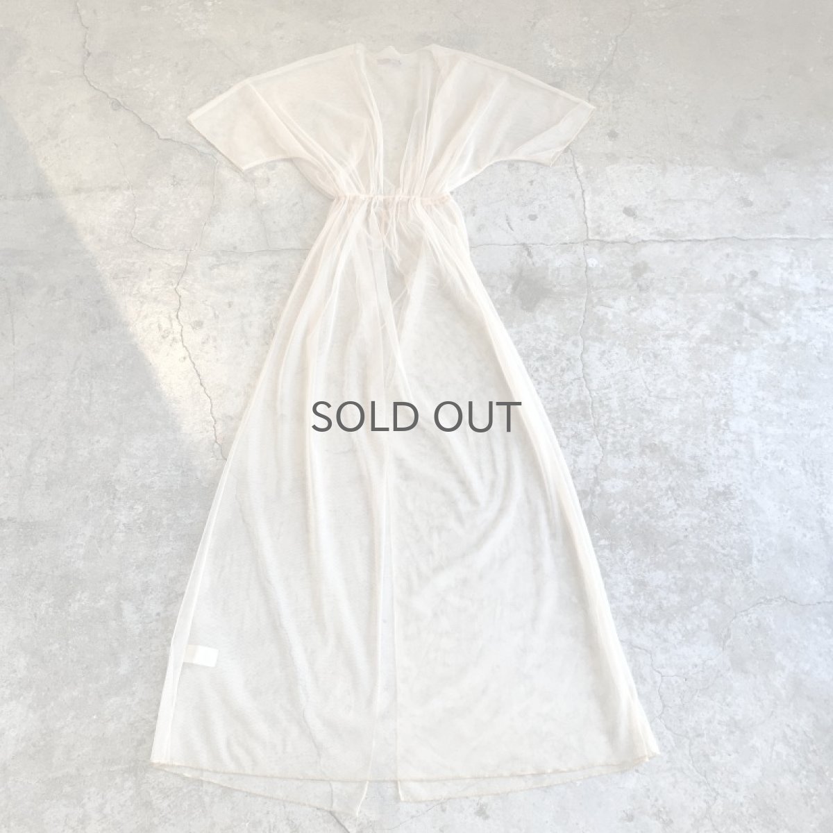 画像2: PALE TONE COLOR PATTERN TULLE LONG CARDIGAN / Ladies S/M (2)