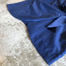 画像4: NAVY COLOR RIBBON DESIGN SILK JACKET / Ladies M (4)