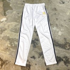 画像1: "ADDICTED" WHITE COLOR SIDE LINE TRACK PANTS / FREE (1)