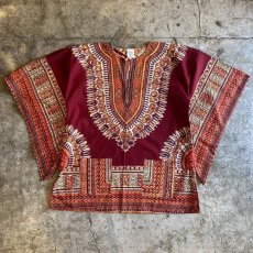 画像1: NATIVE PATTERN PULL OVER SHIRT / Ladies M(L) (1)