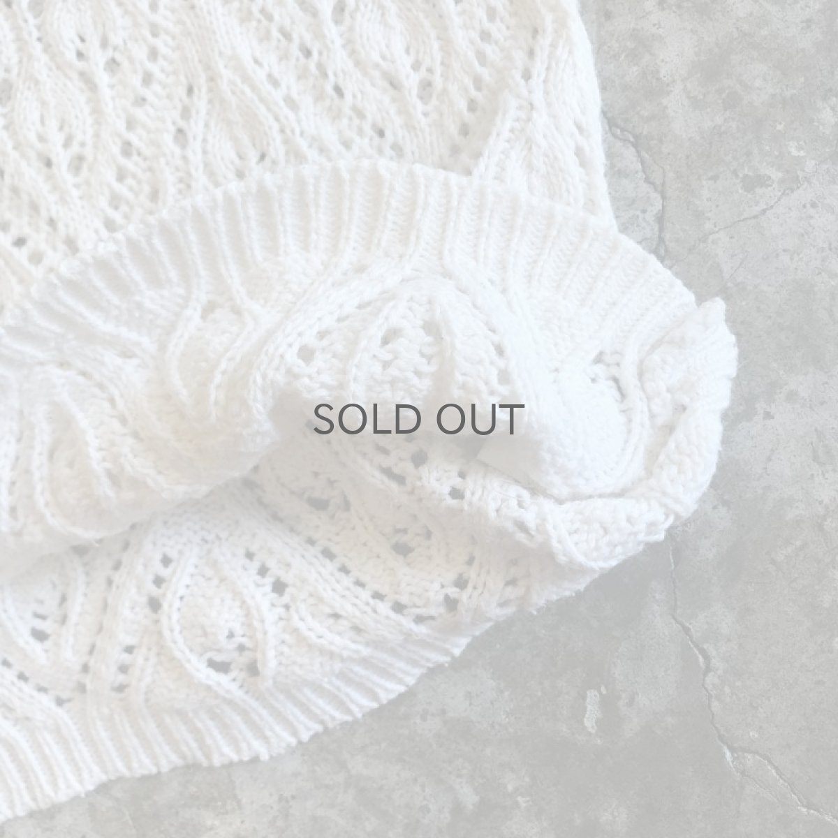 画像5: IVORY COLOR CROCHET DESIGN KNIT S/S TOPS / Ladies M (5)