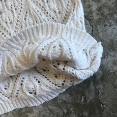 画像5: IVORY COLOR CROCHET DESIGN KNIT S/S TOPS / Ladies M (5)