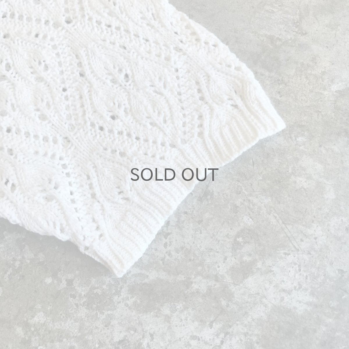 画像6: IVORY COLOR CROCHET DESIGN KNIT S/S TOPS / Ladies M (6)