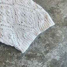 画像6: IVORY COLOR CROCHET DESIGN KNIT S/S TOPS / Ladies M (6)