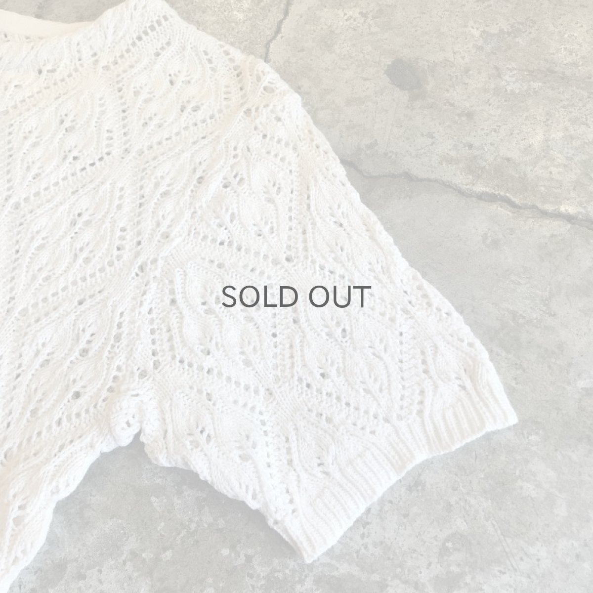 画像7: IVORY COLOR CROCHET DESIGN KNIT S/S TOPS / Ladies M (7)