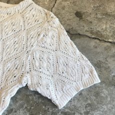 画像7: IVORY COLOR CROCHET DESIGN KNIT S/S TOPS / Ladies M (7)