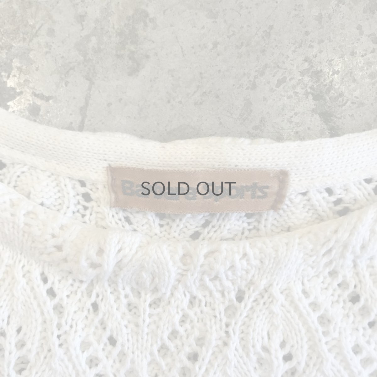 画像11: IVORY COLOR CROCHET DESIGN KNIT S/S TOPS / Ladies M (11)