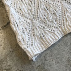 画像3: IVORY COLOR CROCHET DESIGN KNIT S/S TOPS / Ladies M (3)