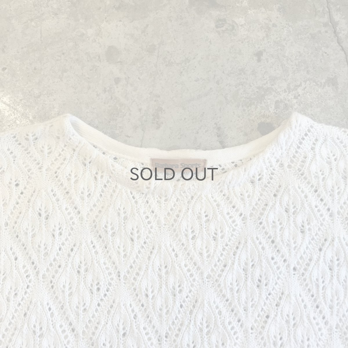画像9: IVORY COLOR CROCHET DESIGN KNIT S/S TOPS / Ladies M (9)