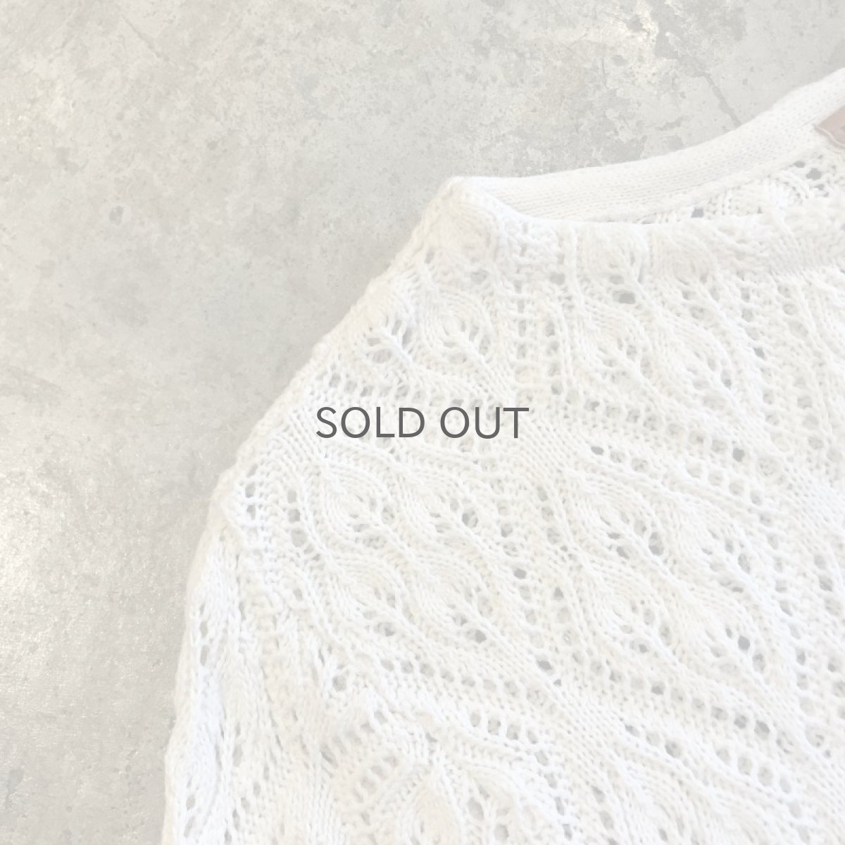 画像8: IVORY COLOR CROCHET DESIGN KNIT S/S TOPS / Ladies M (8)