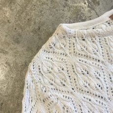 画像8: IVORY COLOR CROCHET DESIGN KNIT S/S TOPS / Ladies M (8)