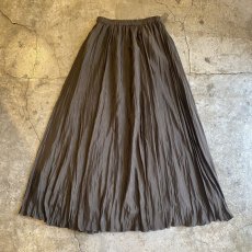 画像1: BROWN COLOR CASUAL PLEATED DESIGN SKIRT / W23~W31 (1)