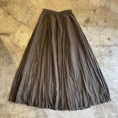 画像2: BROWN COLOR CASUAL PLEATED DESIGN SKIRT / W23~W31 (2)