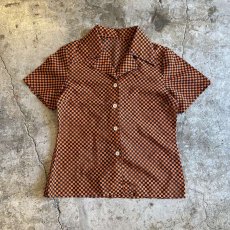 画像1: CHECKERED PATTERN S/S SHIRT / Ladies M  (1)