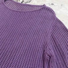 画像4: PURPLE COLOR S/S MESH TOPS / Mens L (4)