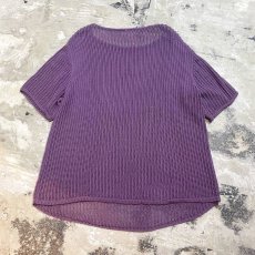 画像2: PURPLE COLOR S/S MESH TOPS / Mens L (2)