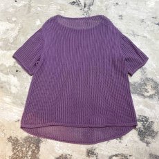 画像2: PURPLE COLOR S/S MESH TOPS / Mens L (2)