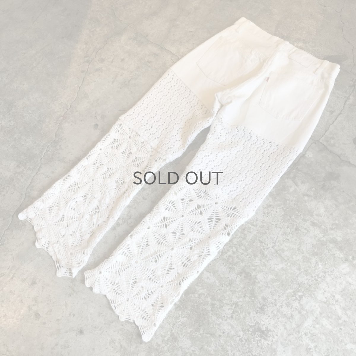 画像12: 【Wiz&Witch】"UNITED" VINTAGE CROCHET DENIM PANTS / W29 (12)