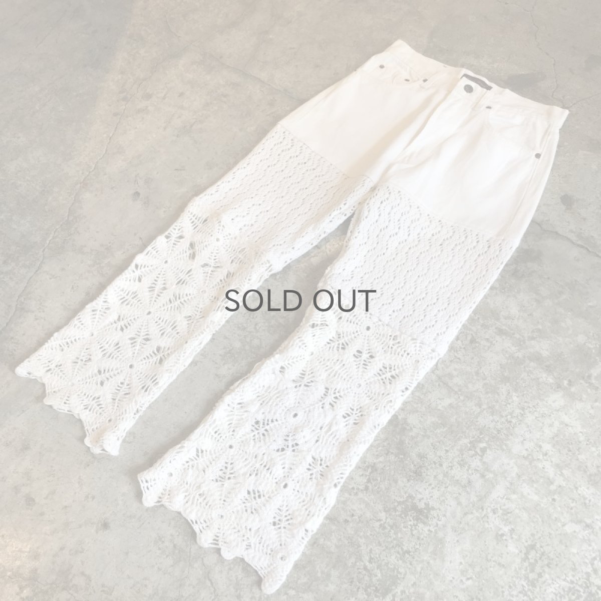 画像7: 【Wiz&Witch】"UNITED" VINTAGE CROCHET DENIM PANTS / W29 (7)
