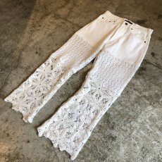 画像7: 【Wiz&Witch】"UNITED" VINTAGE CROCHET DENIM PANTS / W29 (7)