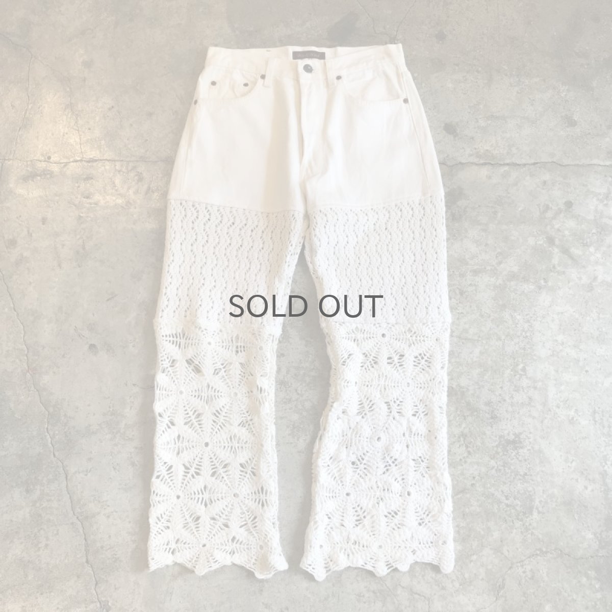 画像1: 【Wiz&Witch】"UNITED" VINTAGE CROCHET DENIM PANTS / W29 (1)