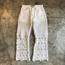 画像1: 【Wiz&Witch】"UNITED" VINTAGE CROCHET DENIM PANTS / W29 (1)