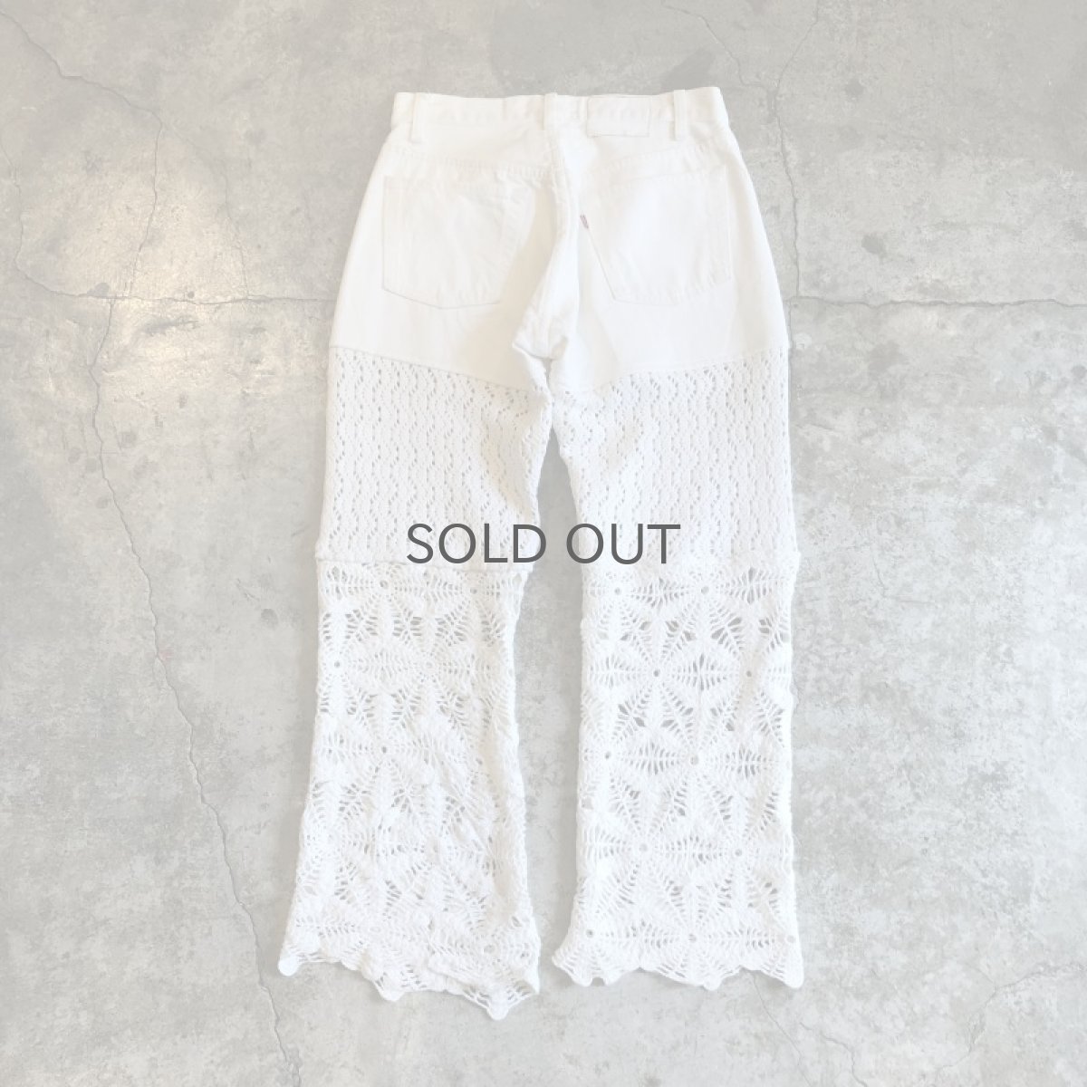 画像2: 【Wiz&Witch】"UNITED" VINTAGE CROCHET DENIM PANTS / W29 (2)