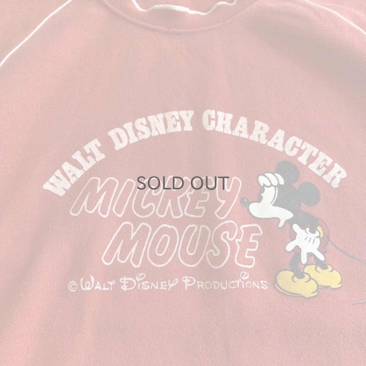 画像6: "MICKEY" PRINTED COLOR STITCH S/S SWEAT/ Ladies M (6)