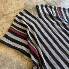 画像6: FRINGE DESIGN STRIPED PONCHO / Ladies M (6)