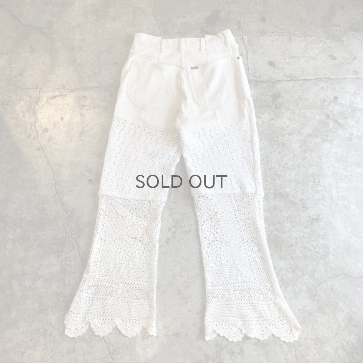 画像2: 【Wiz&Witch】"UNITED" VINTAGE LACE FLARE PANTS / W29 (2)