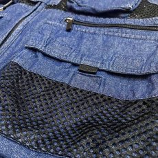 画像6: DENIM×MESH COMBINATION ZIP UP VEST / Mens L (6)