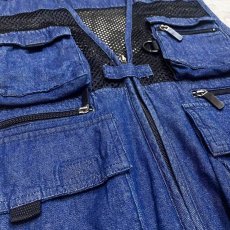 画像5: DENIM×MESH COMBINATION ZIP UP VEST / Mens L (5)