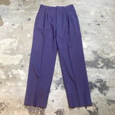 画像5: PURPLE COLOR 2TUCK WIDE SLACKS / W30 (5)