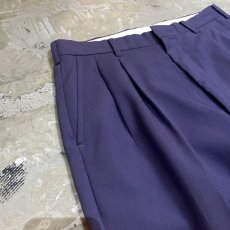 画像3: PURPLE COLOR 2TUCK WIDE SLACKS / W30 (3)