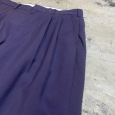 画像4: PURPLE COLOR 2TUCK WIDE SLACKS / W30 (4)