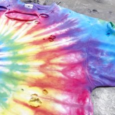 画像4: TIE DYE PATTERN CRASH DAMAGE S/S TEE / Mens XL (4)