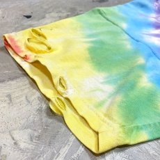 画像7: TIE DYE PATTERN CRASH DAMAGE S/S TEE / Mens XL (7)