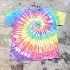 画像2: TIE DYE PATTERN CRASH DAMAGE S/S TEE / Mens XL (2)