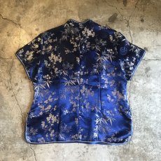 画像2: CHINA EMBROIDERY PATTERN COLOR S/S TOPS / Ladies XL (2)