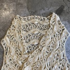 画像7: ALL OVER CROCHET FRINGE DESIGN LONG VEST / Ladies M (7)