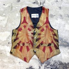 画像1: 80's ART DESIGN PATTERN VEST / Mens M / MADE IN USA (1)