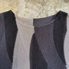 画像7: BASIC COLOR BORDER DESIGN SUMMER KNIT TOPS / Ladies M (7)