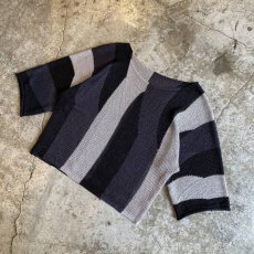 画像4: BASIC COLOR BORDER DESIGN SUMMER KNIT TOPS / Ladies M (4)