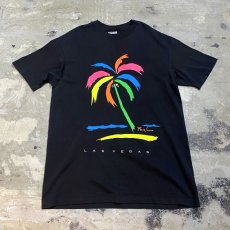 画像1: 80's PALM TREE PRINTED S/S TEE / Mens XL / MADE IN USA (1)