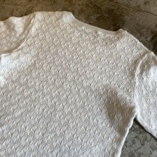 画像9: DESIGN COTTON KNIT WHITE COLOR S/S TOPS / Ladies M (9)