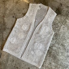 画像4: CROCHET FLORAL DESIGN VEST / Ladies M (4)